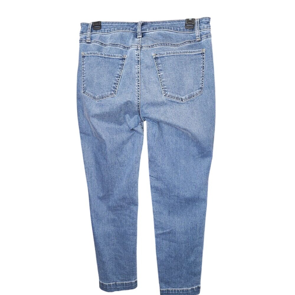 Talbots Flawless 5-Pocket Button Crop Hi-Rise Jeans Nautical Button 6P (30x24)